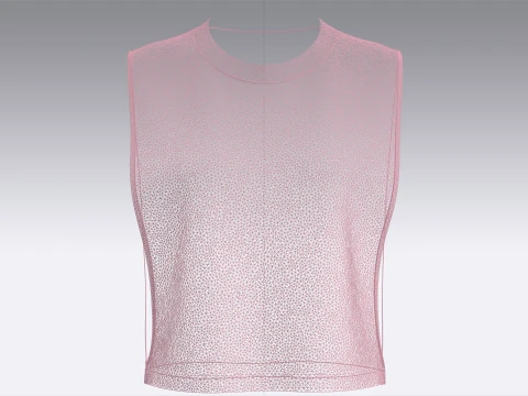 Girls-Sleeveless Crop Tops 3D Model