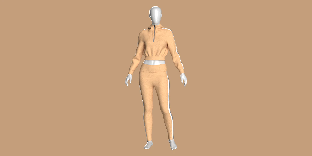 Girls Hoodie with Leggings - Outfit 3D Model .c4d .max .obj .3ds .fbx .stl .blend 