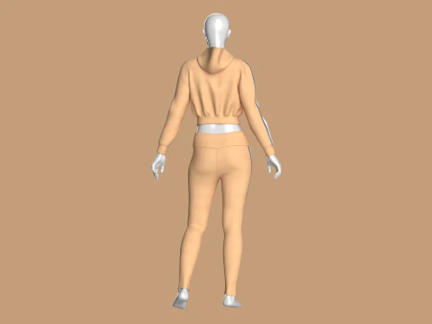 Girls Hoodie with Leggings - Outfit 3D Model