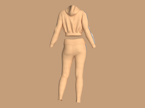 Girls Hoodie with Leggings - Outfit 3D 模型