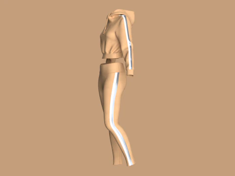 Girls Hoodie with Leggings - Outfit 3D Model