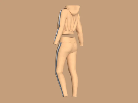 Girls Hoodie with Leggings - Outfit 3D Model