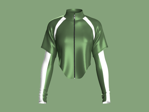 Girls Crop Jacket 3D 모델