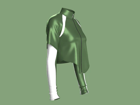 Girls Crop Jacket 3D Model