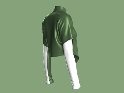 Girls Crop Jacket 3D Model