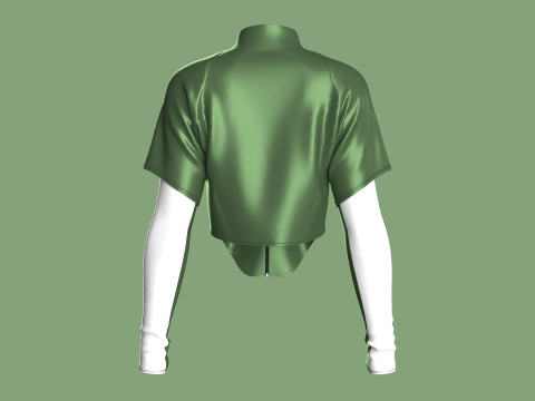 Girls Crop Jacket Modelo 3D