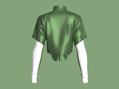 Girls Crop Jacket 3D Model