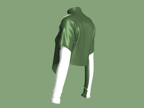 Girls Crop Jacket 3D Model