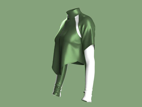 Girls Crop Jacket 3D Model