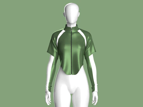 Girls Crop Jacket 3D Model