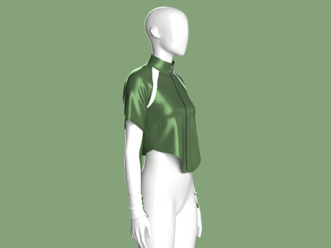 Girls Crop Jacket Modelo 3D