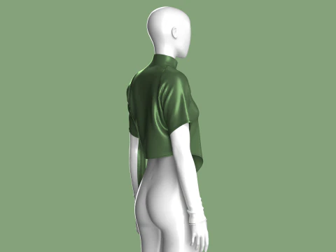 Girls Crop Jacket 3D Model