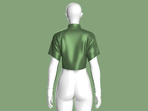 Girls Crop Jacket 3D Model