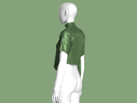 Girls Crop Jacket 3D Model