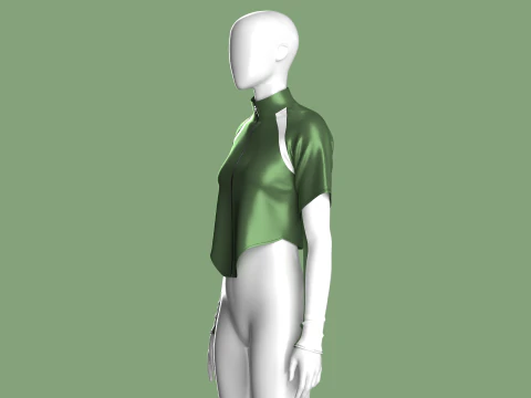 Girls Crop Jacket 3D Model