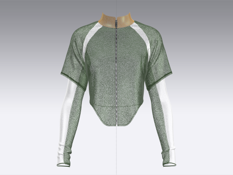 Girls Crop Jacket Modelo 3D