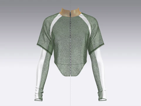 Girls Crop Jacket 3D Model