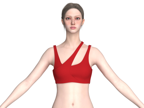 Girls Cutout Sports Bra 3Dモデル