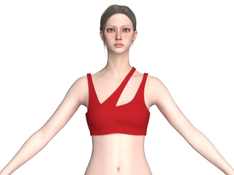 Girls Cutout Sports Bra 3D Model