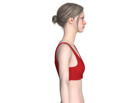 Girls Cutout Sports Bra 3Dモデル