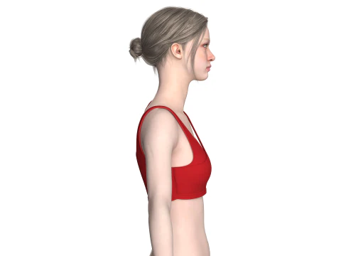 Girls Cutout Sports Bra 3D Model
