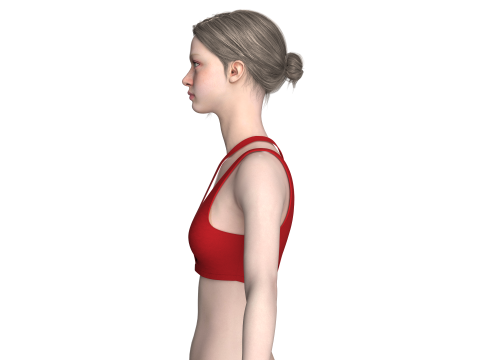 Girls Cutout Sports Bra 3Dモデル