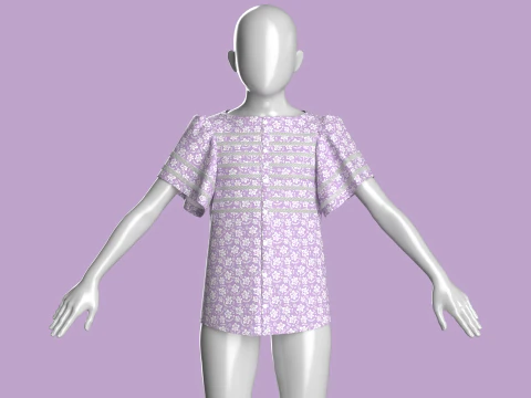 Kız &Ccedil;ocuk Kesimli Spor S&uuml;tyeni 3D Model