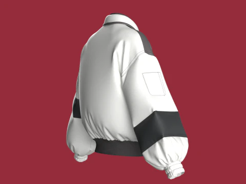 Girls Bomber Pocket Jacket 3D Model