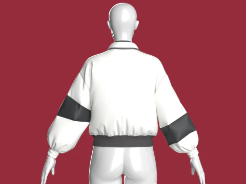 Girls Bomber Pocket Jacket 3D Model