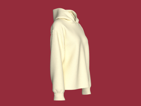 Girls Oversized Hoodie 3Dモデル