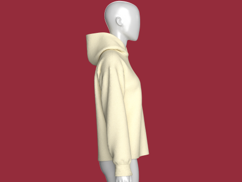 Girls Oversized Hoodie 3Dモデル