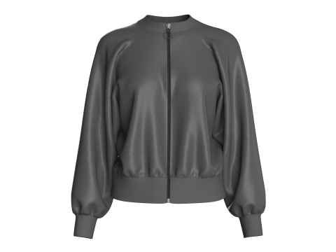 Ladies Bomber Black Jacket 3D 모델
