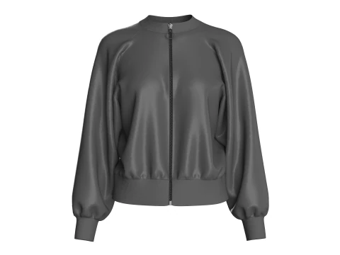 Ladies Bomber Black Jacket 3D Model