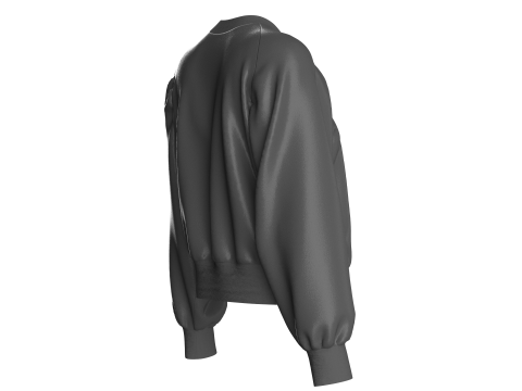 Ladies Bomber Black Jacket 3D 모델