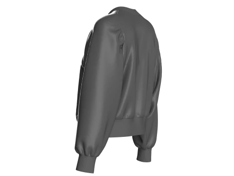 Ladies Bomber Black Jacket 3D Model