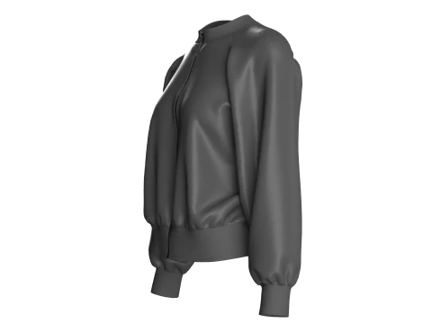 Ladies Bomber Black Jacket 3D Model