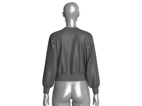 Ladies Bomber Black Jacket 3D 모델