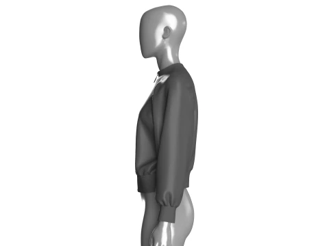 Ladies Bomber Black Jacket 3D Model