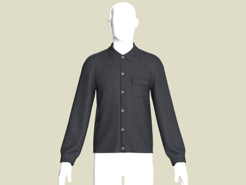Men Denim Black Jacket 3D Model