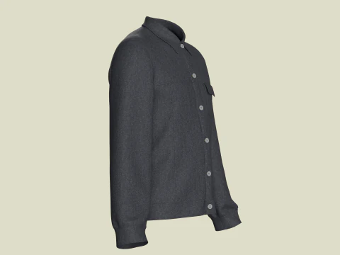 Men Denim Black Jacket 3D Model