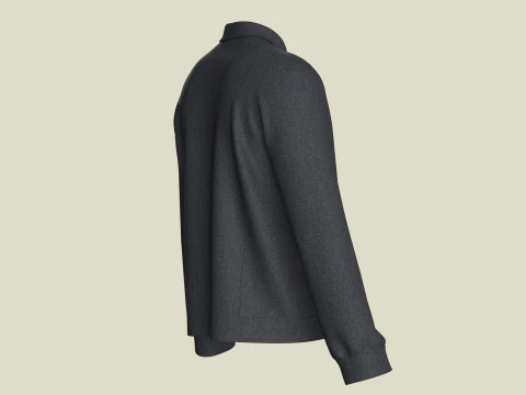 Men Denim Black Jacket 3D Model