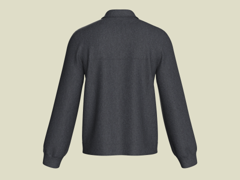 Men Denim Black Jacket 3D Модель