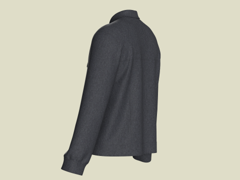 Men Denim Black Jacket 3D Модель