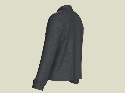 Men Denim Black Jacket 3D Model