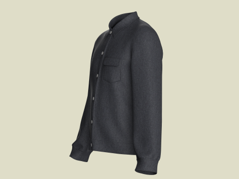 Men Denim Black Jacket 3D Модель