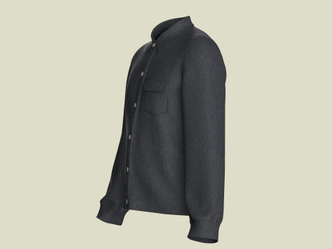 Men Denim Black Jacket 3D Model