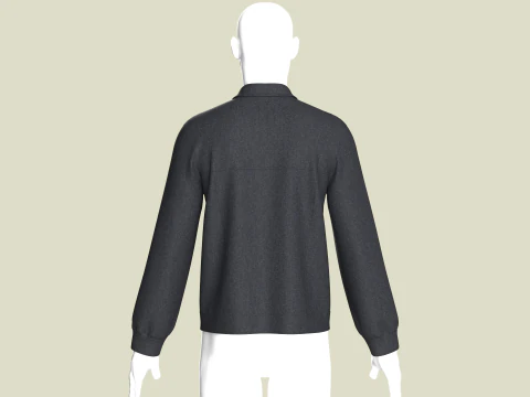 Men Denim Black Jacket 3D Model