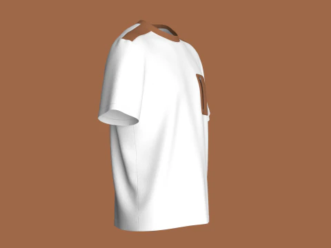 Men Zip Pocket T-Shirt 3D Model