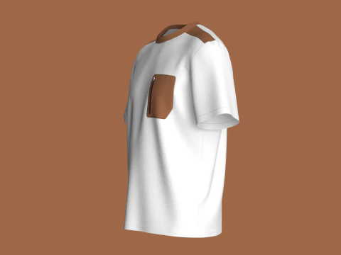 Men Zip Pocket T-Shirt 3D Model