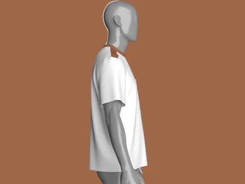 Men Zip Pocket T-Shirt 3D Model